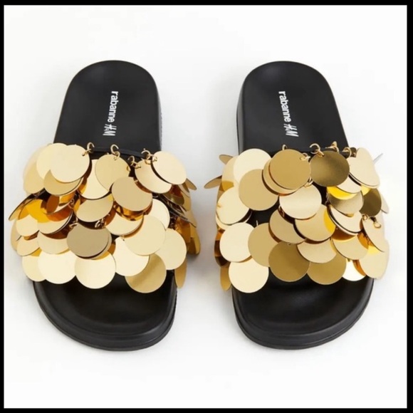 Rabanne X H&M Gold Disc Slides 40/41 (9) - Picture 9 of 10